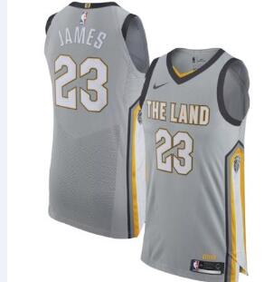 Men Cleveland Cavaliers 23 James Grey city edition nike jersey